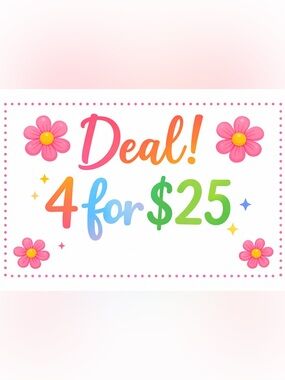 🌸Get 4 For $25!! Everything with a 🌸. Make a bundle and I will send offer